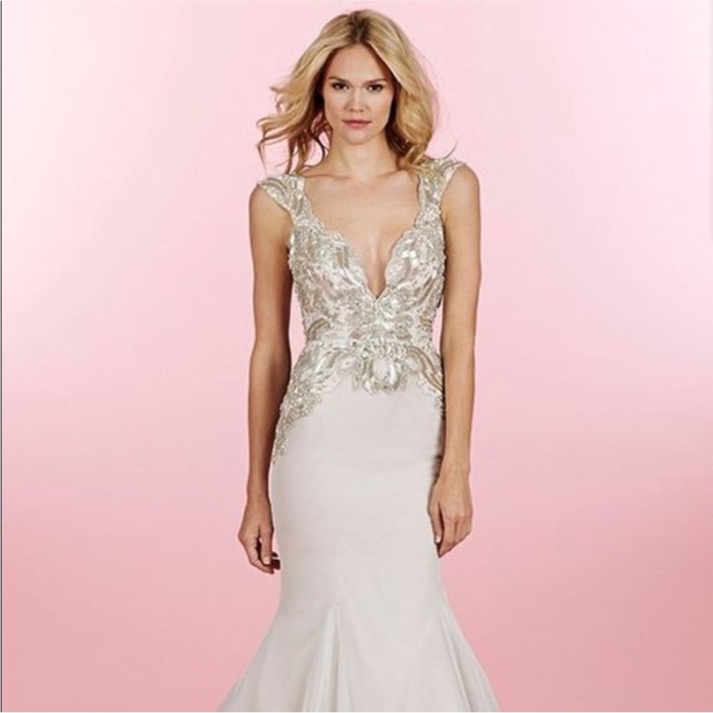 Hayley Paige Sasha Dress Gown Size 12 Formal Wedding Style 6463